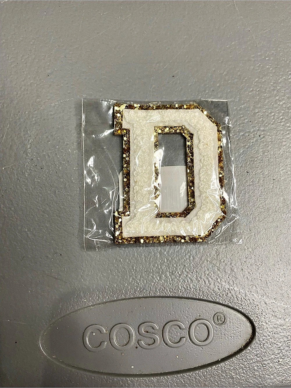 Stoney Clover Lane Glitter Letter D patch in White & Gold NWT